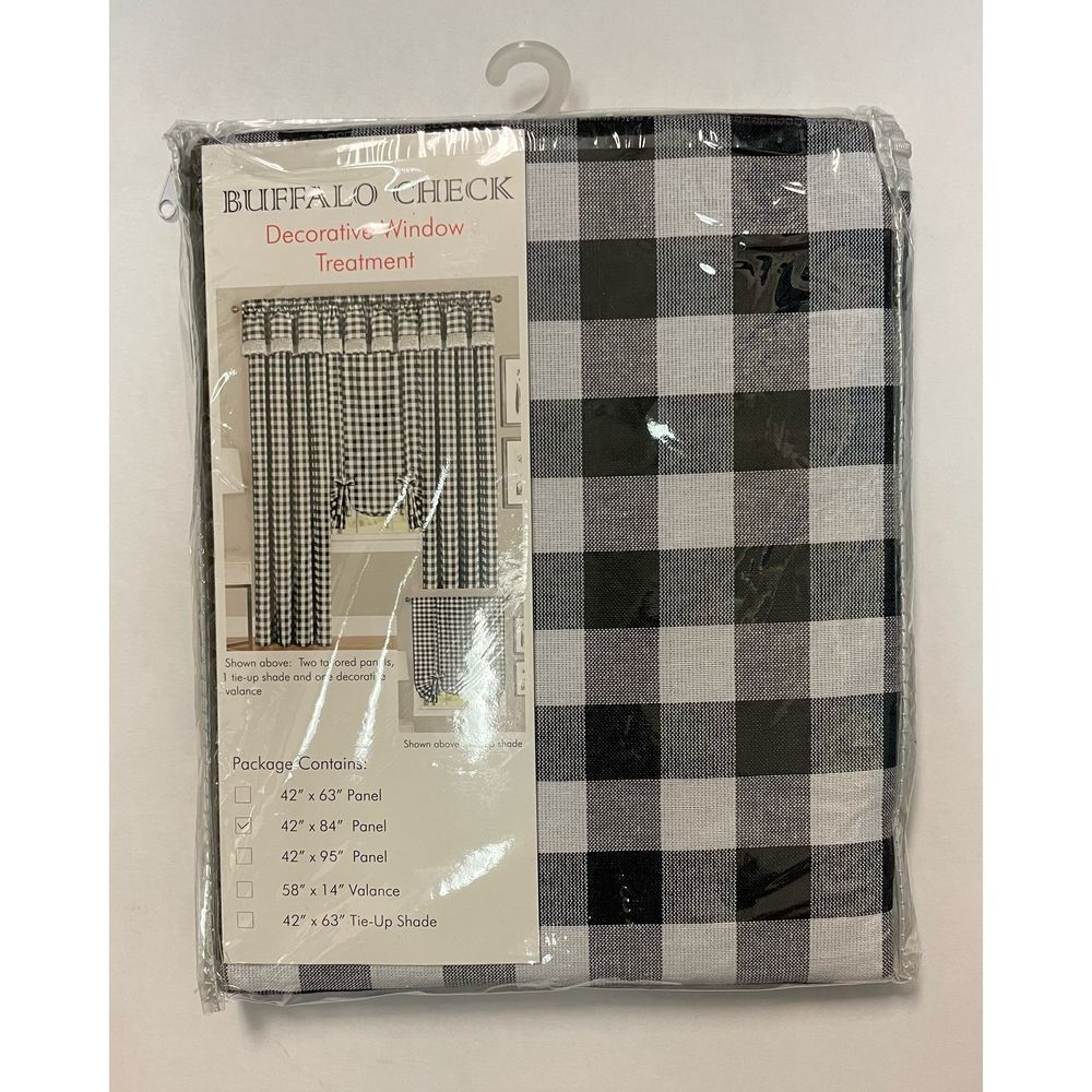 Buffalo Check Window Curtain Panel. - Picture 3 of 5